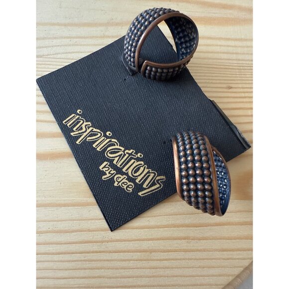 Inspirations By Dee Copper-Tone Textured Post Back Stud Pierced Earrings - Picture 2 of 5